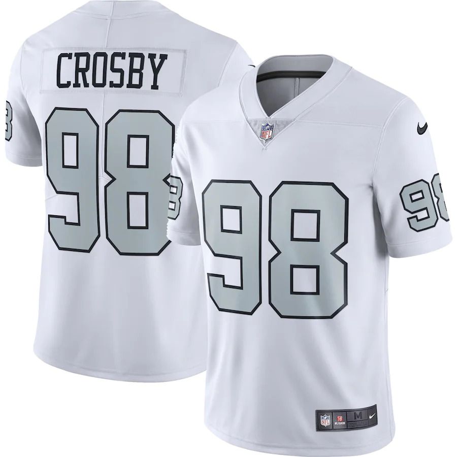 Men Las Vegas Raiders #98 Maxx Crosby Nike White Alternate Vapor Limited NFL Jersey